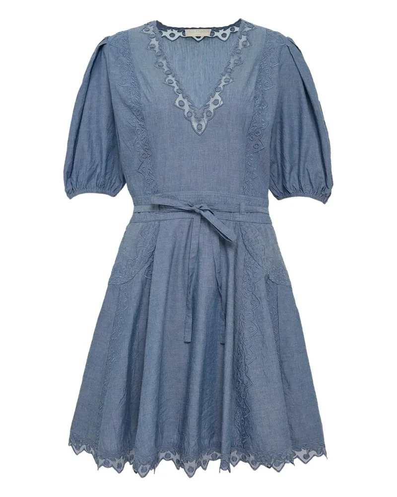 Ulla Johnson V-neck mini dress - Blau Blau