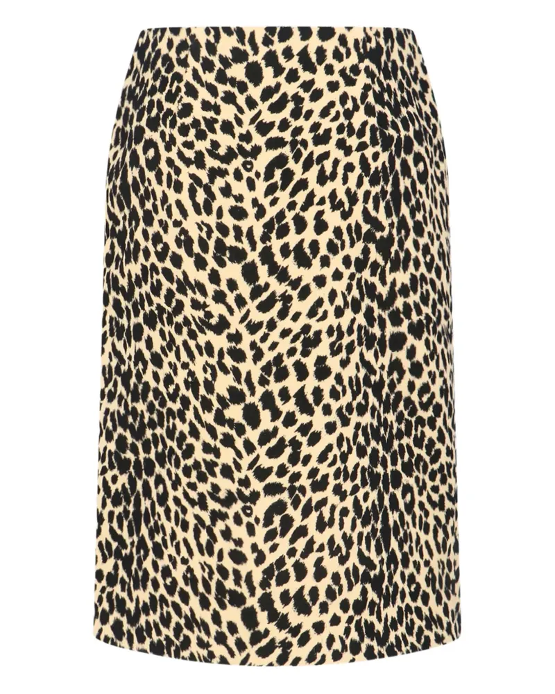ASPESI Midirock mit Leoparden-Print - Braun Braun