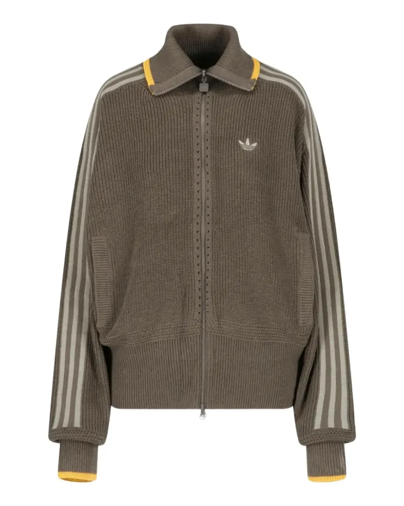 adidas Firebird logo-embroidered zip-up cardigan - Grün Grün