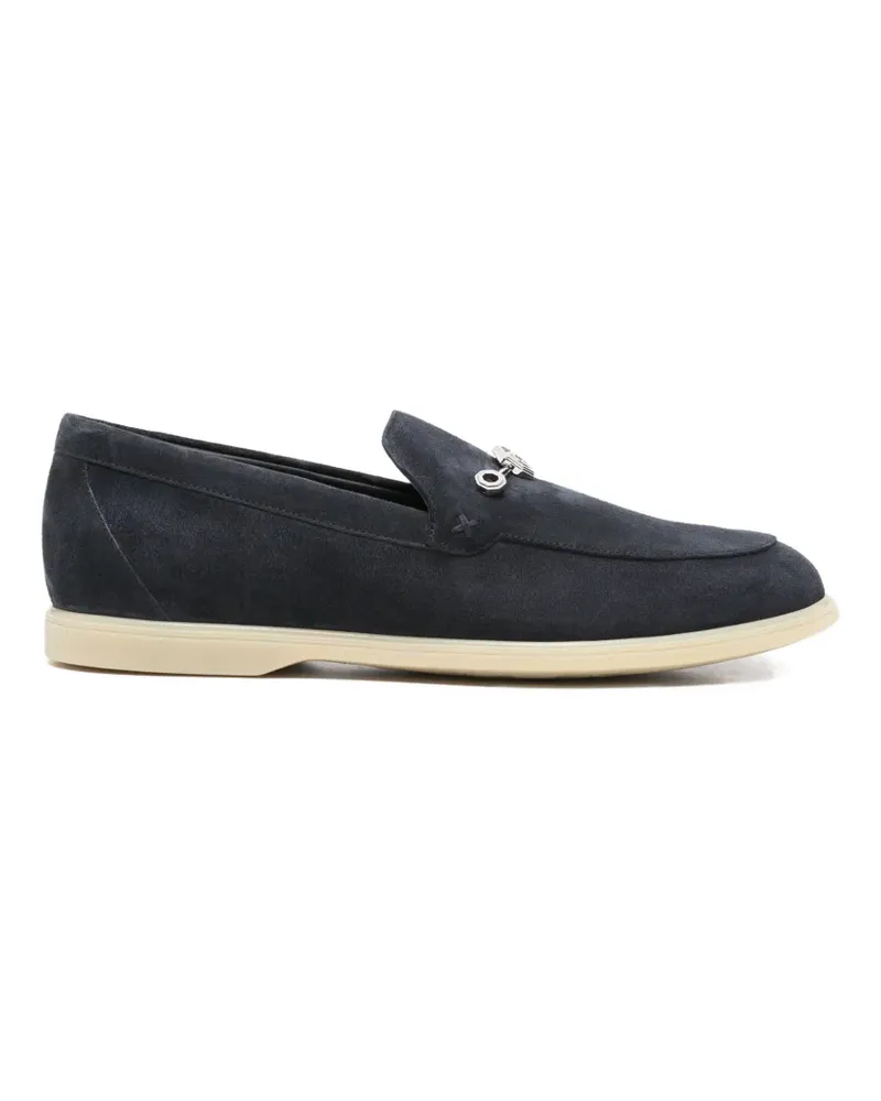Stefano Ricci logo-plaque suede loafers - Blau Blau