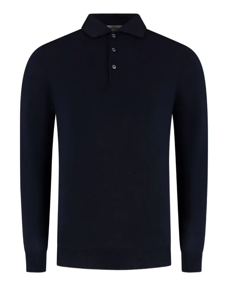 Gran Sasso Langärmeliges Poloshirt - Blau Blau
