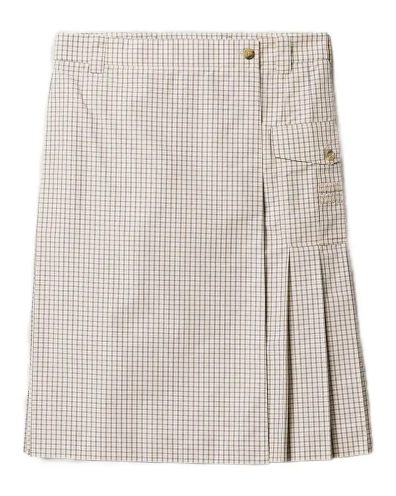 Miu Miu Midirock mit Check - Nude Nude