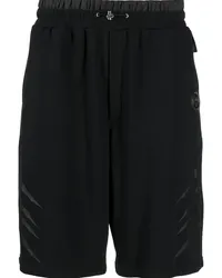 Philipp Plein Gestreifte Joggingshorts Schwarz