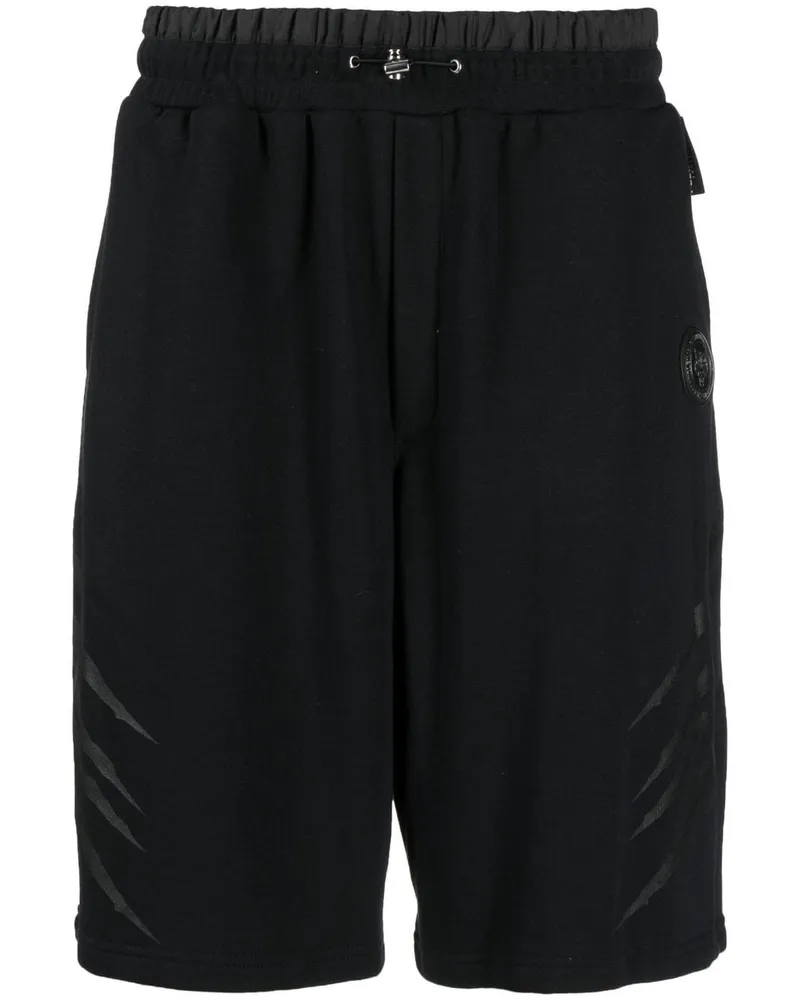 Philipp Plein Gestreifte Joggingshorts Schwarz