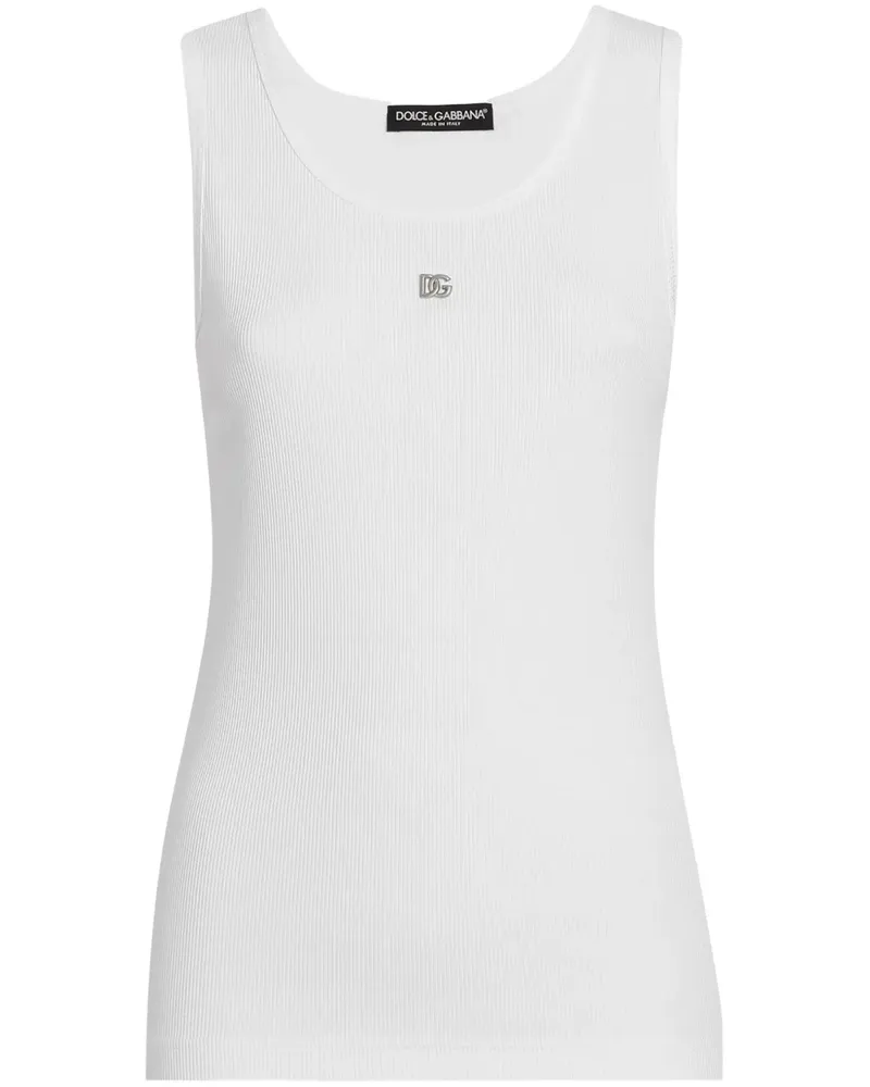 Dolce & Gabbana Tanktop mit Logo - Weiß Weiß