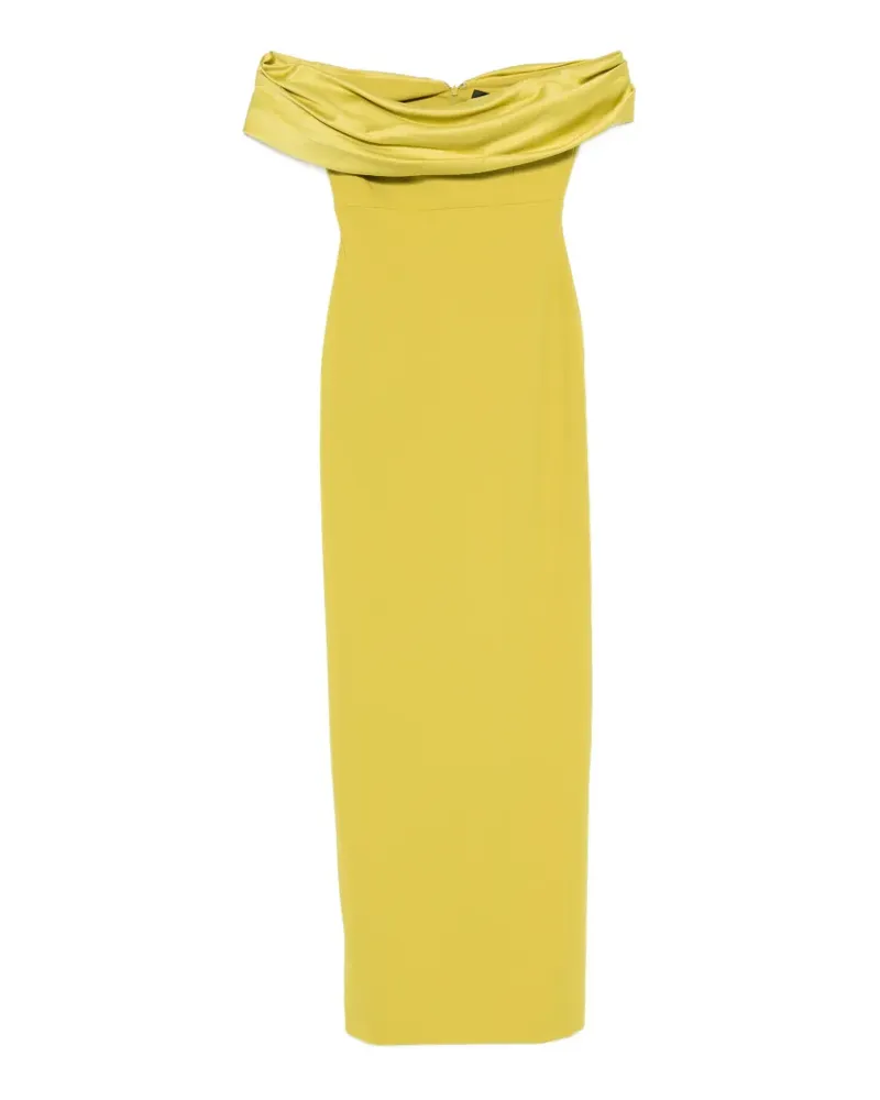 Solace London off-shoulder draped maxi dress - Grün Grün