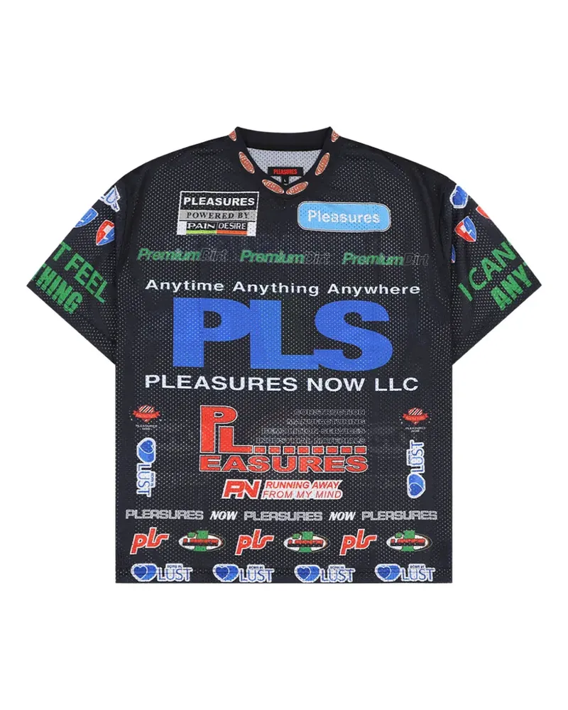 PLEASURES Oral T-Shirt mit grafischem Print - Schwarz Schwarz