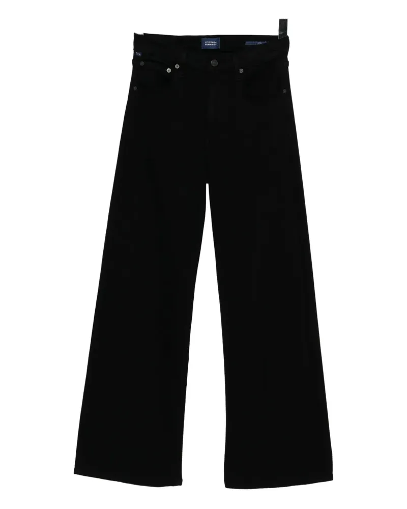 Citizens of humanity Lange LYRA Wide-Leg-Jeans - Schwarz Schwarz