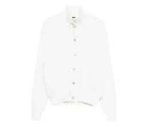 button-fastening high-neck cardigan - Weiß