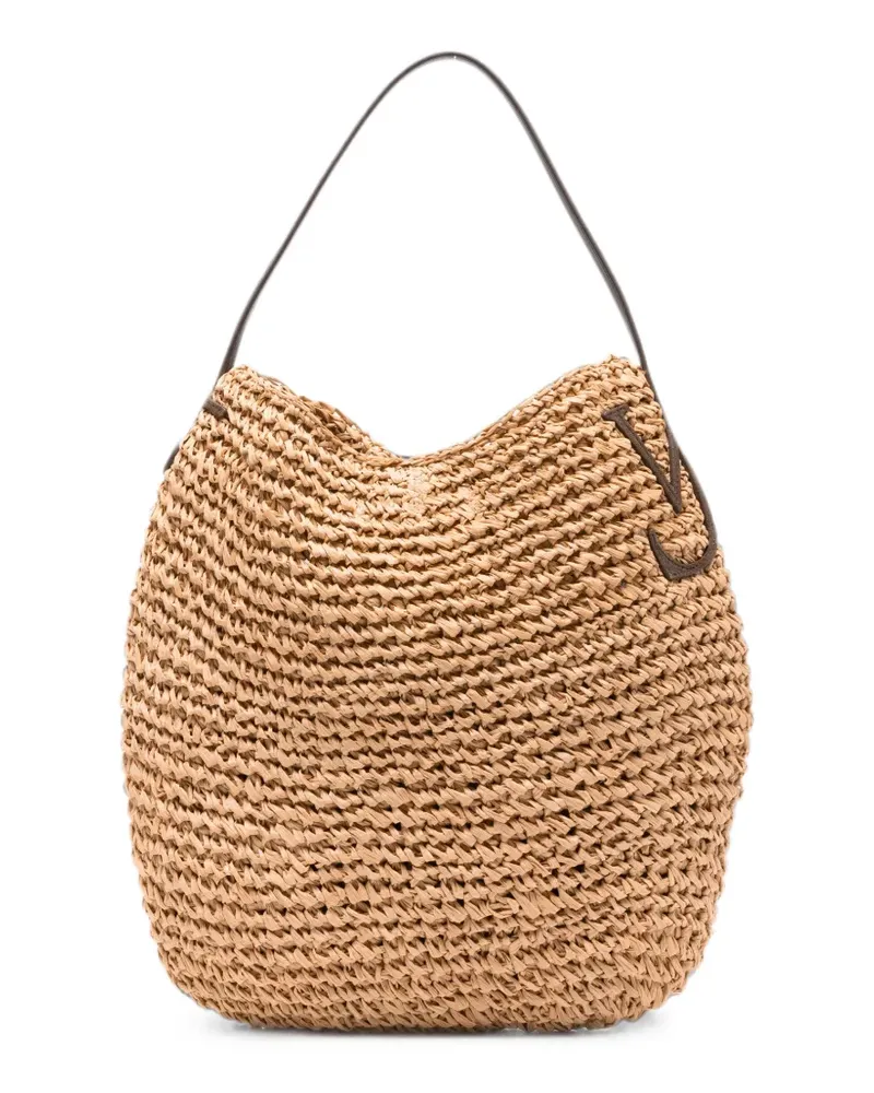 J.W.Anderson large Bulb logo-embroidered bucket bag - Nude Nude