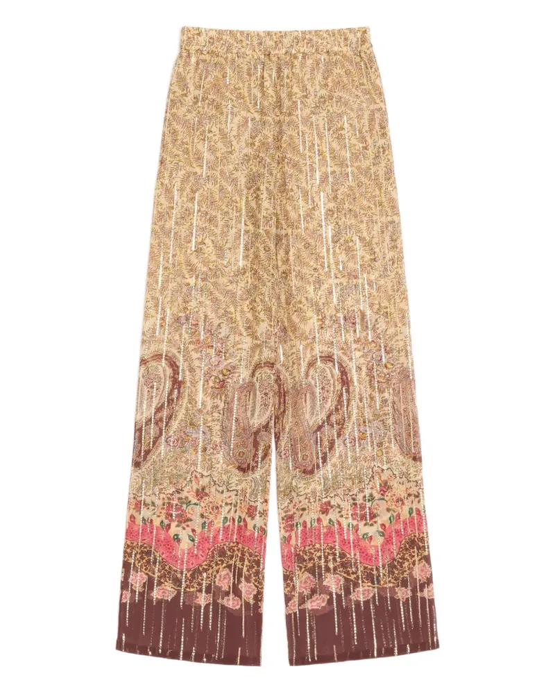 Valentino Garavani Stretchbund-Hose mit Paisley-Motiv - Nude Nude
