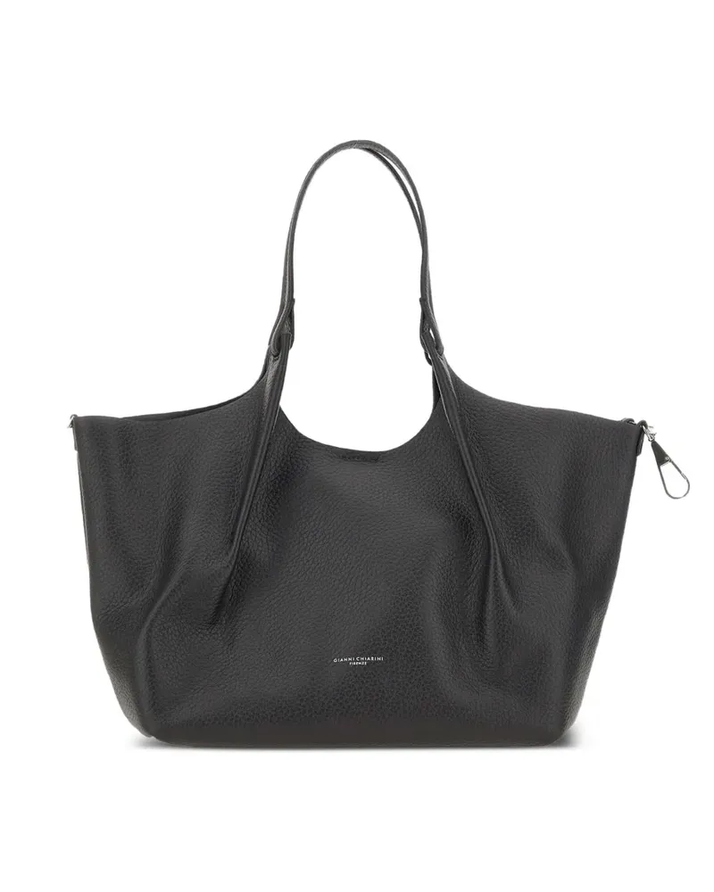 Gianni Chiarini Große Dua Tote Bag aus strukturiertem Leder - Schwarz Schwarz