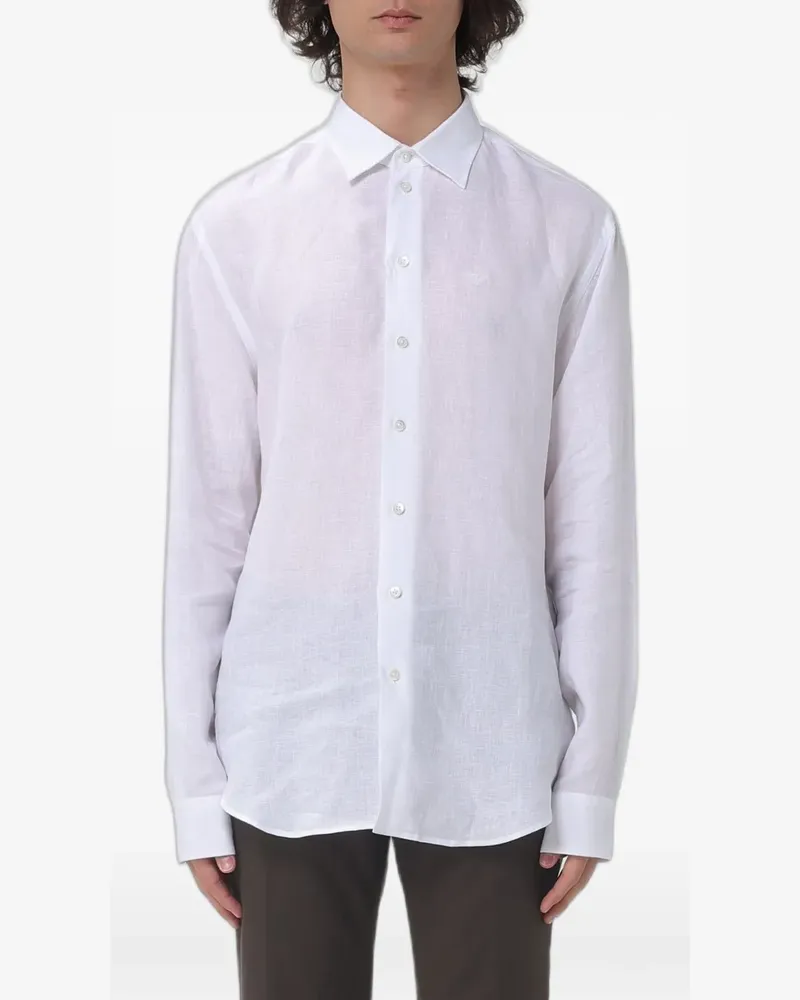 Emporio Armani long-sleeved cotton shirt - Weiß Weiß