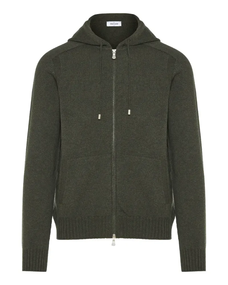Gran Sasso zip-up ribbed-knit hoodie - Grün Grün
