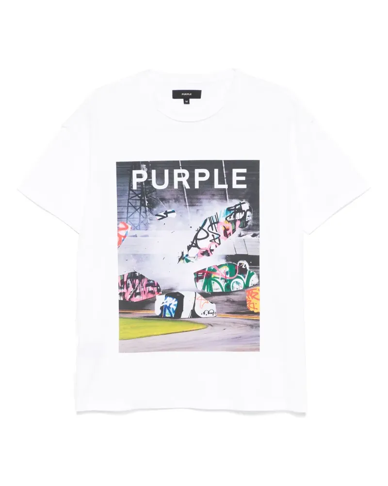 PURPLE BRAND T-Shirt aus Baumwolle - Weiß Weiß