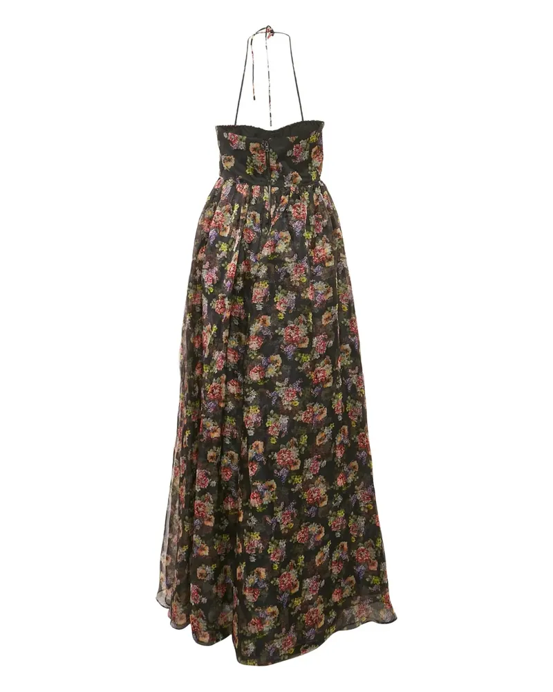 Alice + Olivia Maxikleid mit Blumen-Print - Schwarz Schwarz