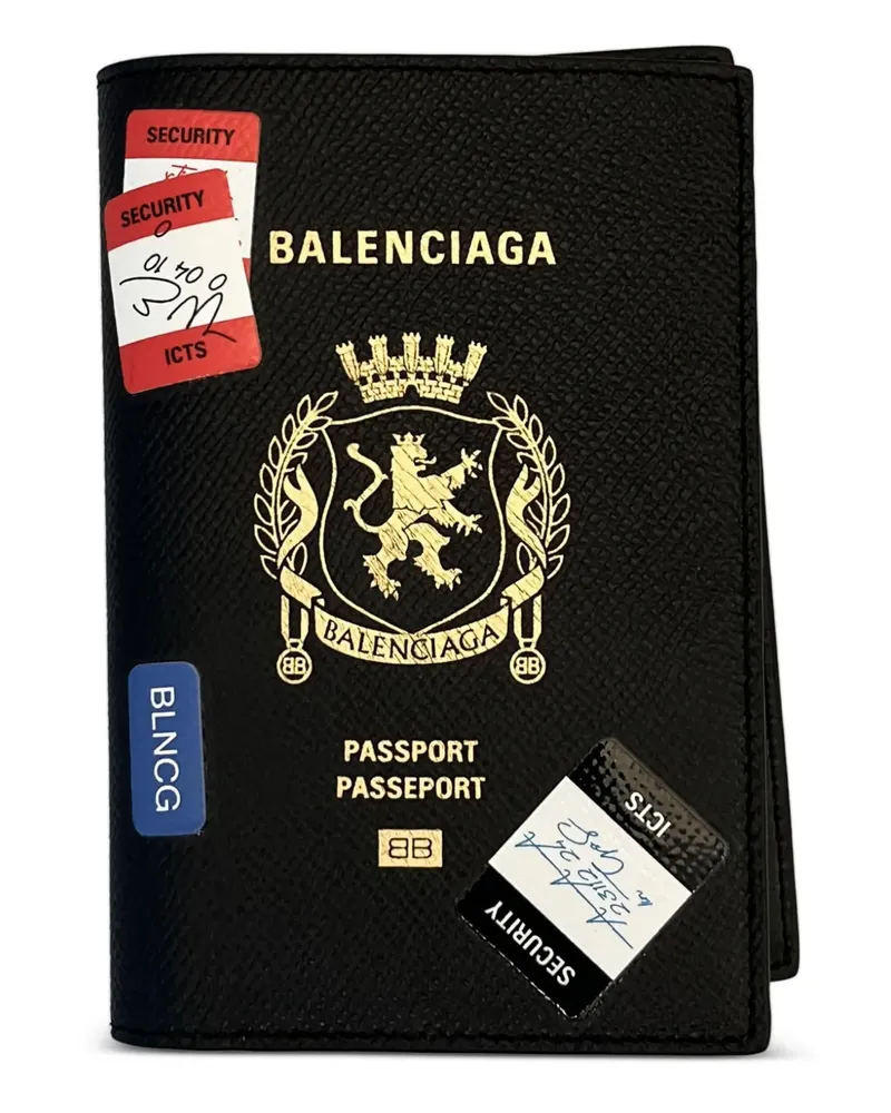 Balenciaga Pass-Etui mit Löwenwappen - Schwarz Schwarz