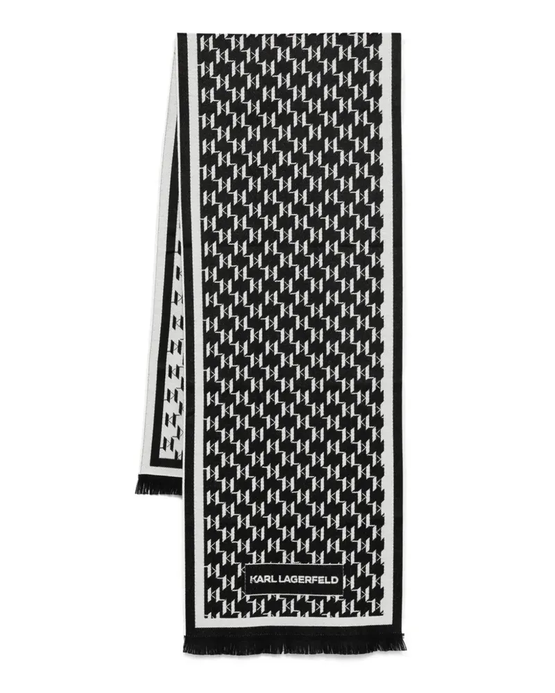 Karl Lagerfeld Schal mit Monogramm - Schwarz Schwarz