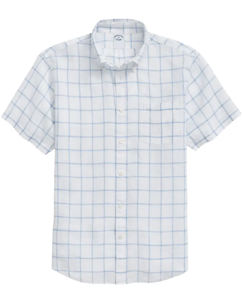 Brooks Brothers Hemd mit Gitter-Print - Weiß Weiß