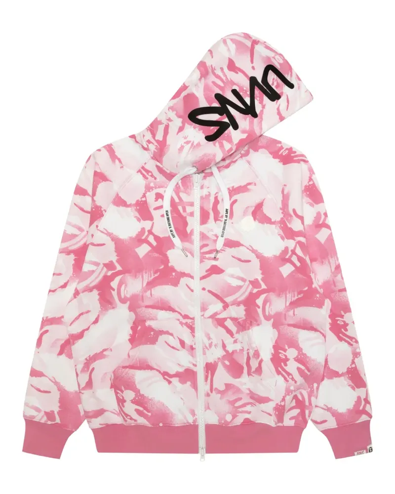 BAPE camouflage-print zip-up hoodie - Rosa Rosa