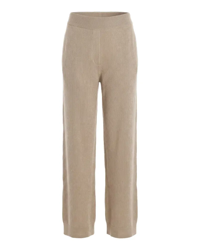 Brunello Cucinelli ribbed-knit cashmere trousers - Nude Nude