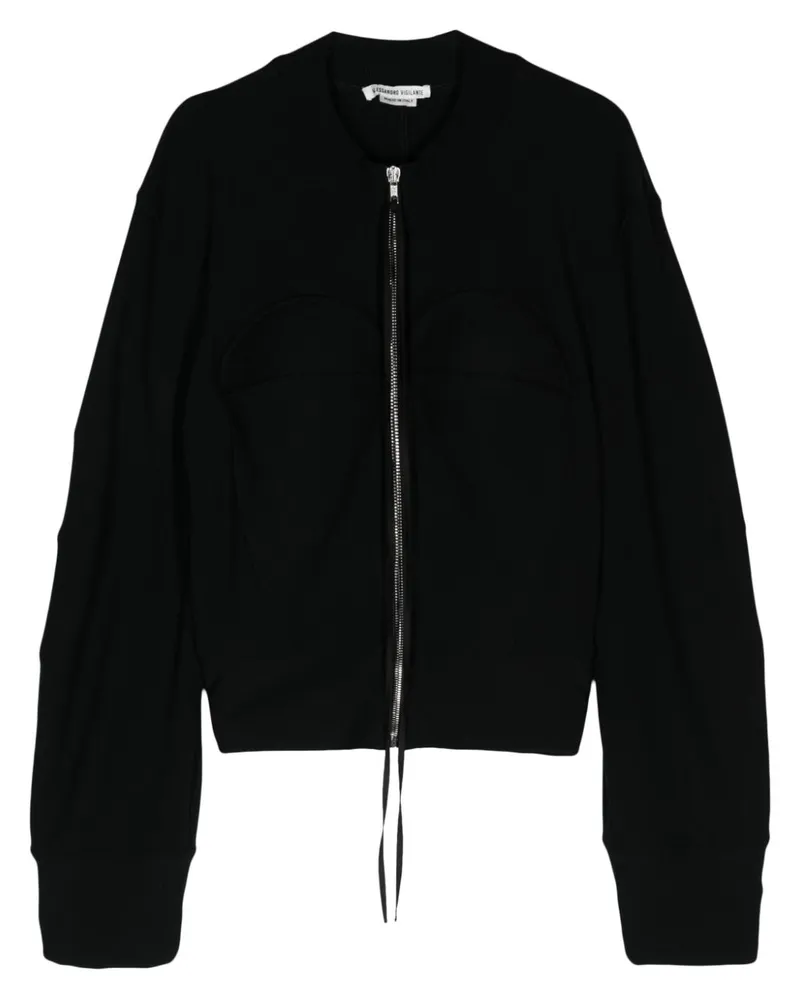 Alessandro Vigilante Fein gerippter Pullover - Schwarz Schwarz
