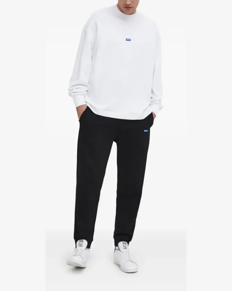 HUGO BOSS Sweatshirt mit Logo-Patch - Weiß Weiß