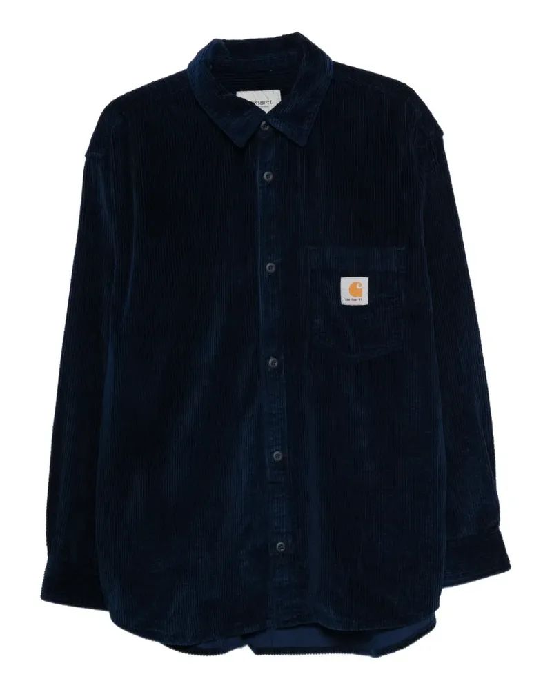 Carhartt WIP Loyde Hemd aus Cord mit Logo-Patch - Blau Blau
