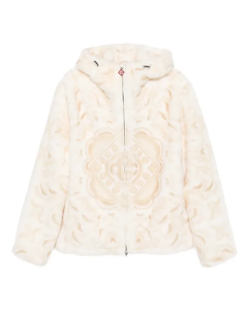 Casablanca Paris Kapuzenjacke aus Faux Fur - Weiß Weiß