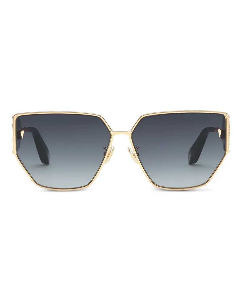 Roberto Cavalli Sonnenbrille mit Logo-Schild - Schwarz Schwarz