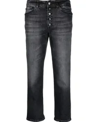 Dondup Gerade Cropped-Jeans Schwarz