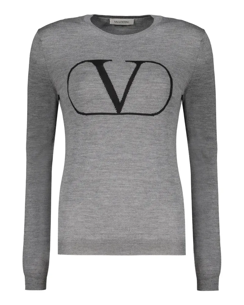 Valentino Garavani Pullover aus Wolle mit VLogo - Grau Grau