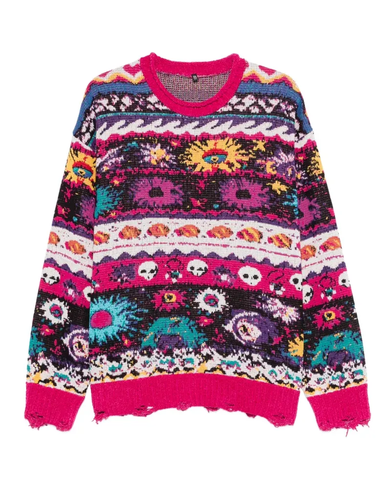 R13 floral distressed sweater - Schwarz Schwarz