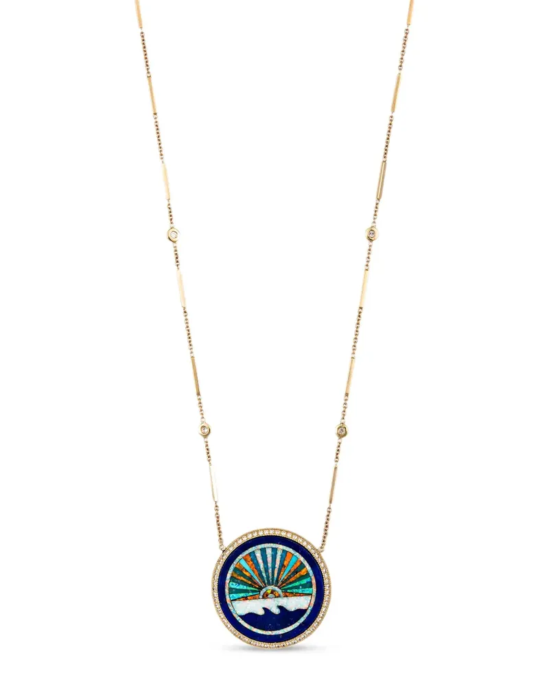 Jacquie Aiche Sunshine Halskette mit Diamant und Opal - Gold Gold