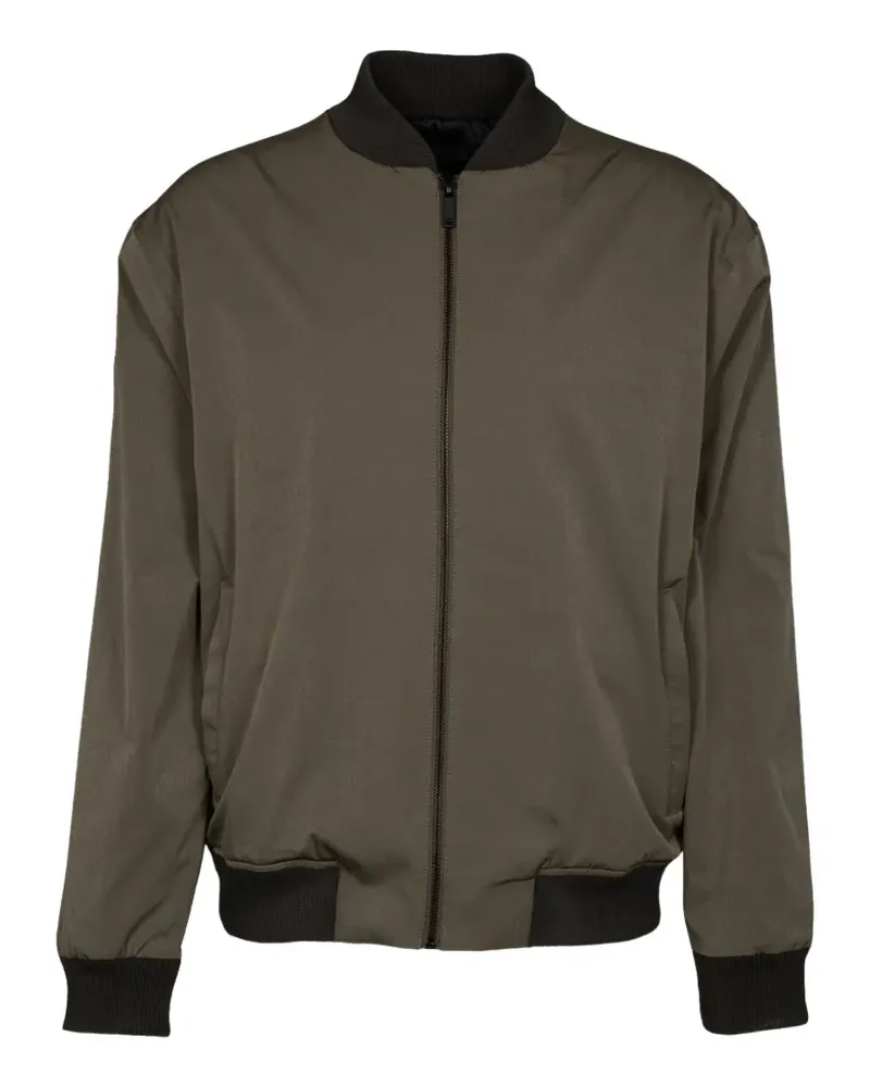 Karl Lagerfeld ribbed-trim zip-up bomber jacket - Grün Grün
