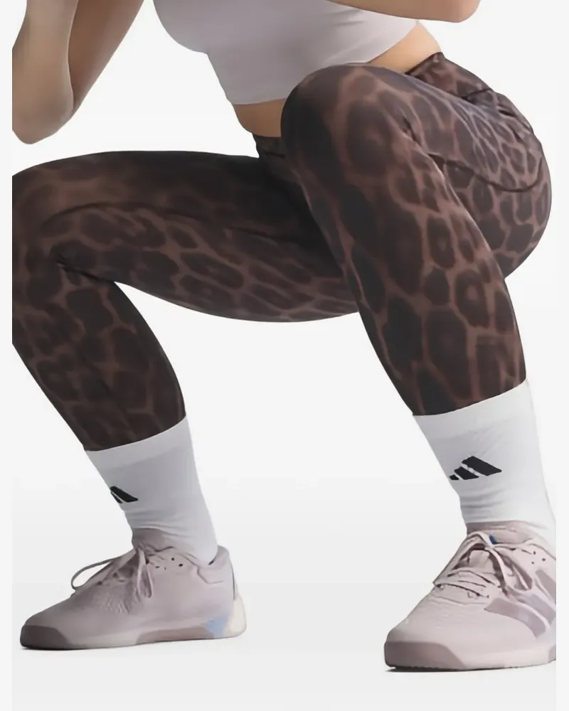 adidas Leggings mit Leoparden-Print - Braun Braun