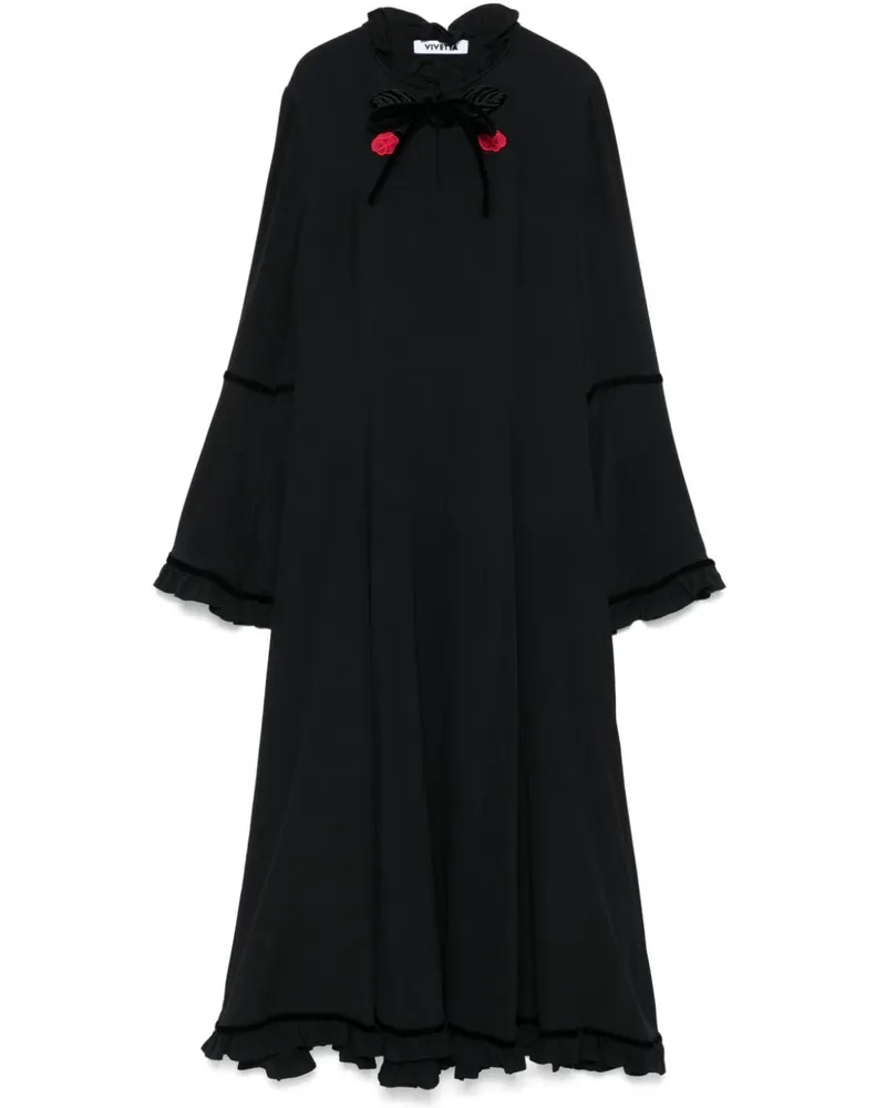 Vivetta Kleid mit Blumenstickerei - Schwarz Schwarz