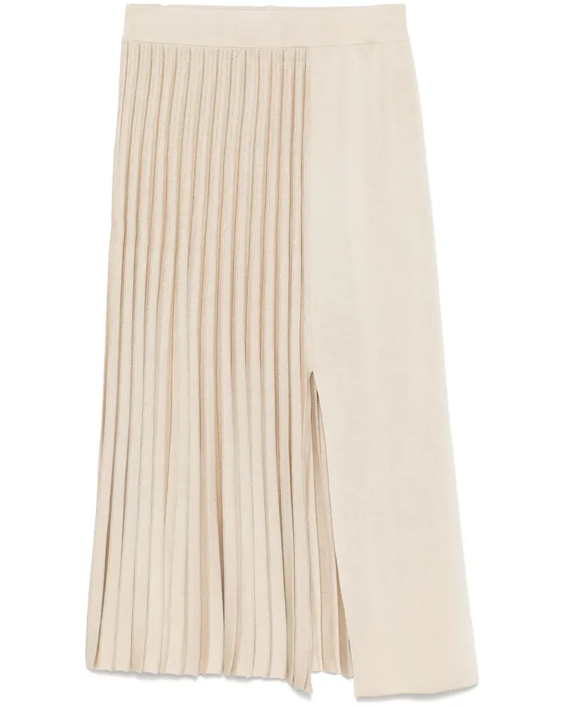 MRZ Plissierter Midirock - Nude Nude