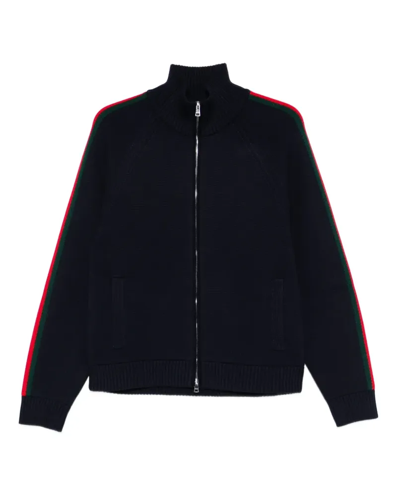 Gucci striped zip-up cardigan - Blau Blau