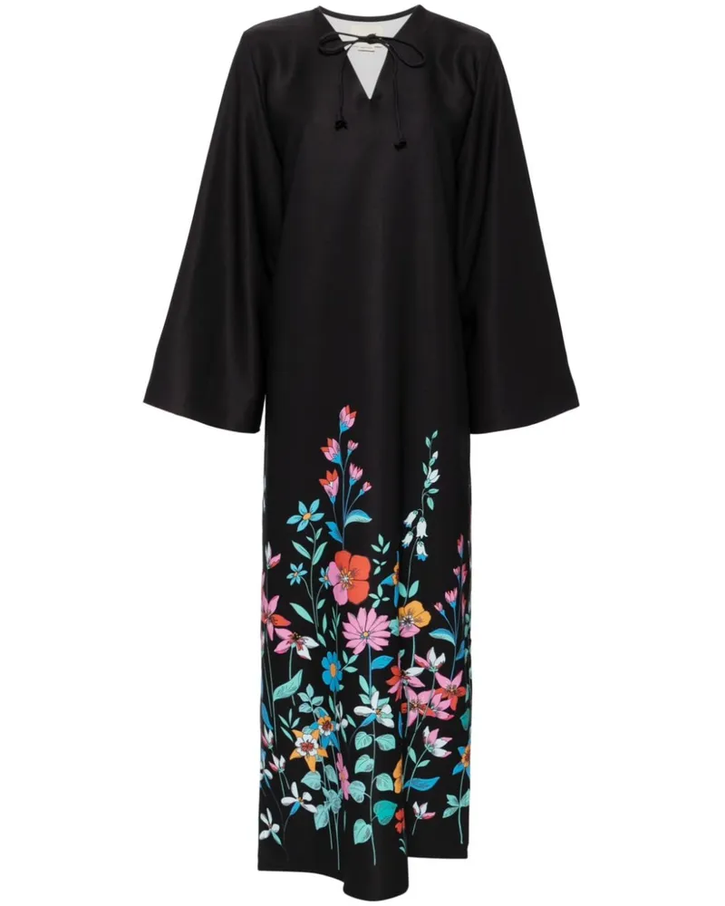 Bambah Hibiscus Moza Kaftan Schwarz