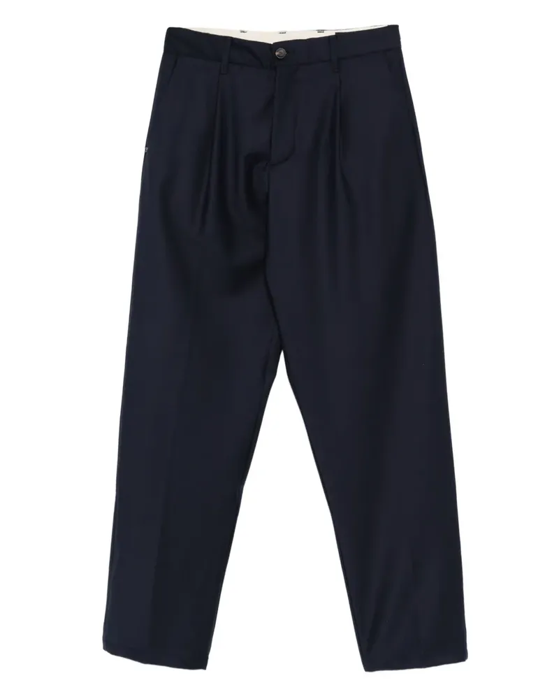PLAN C Straight-Leg-Hose mit Falten - Blau Blau