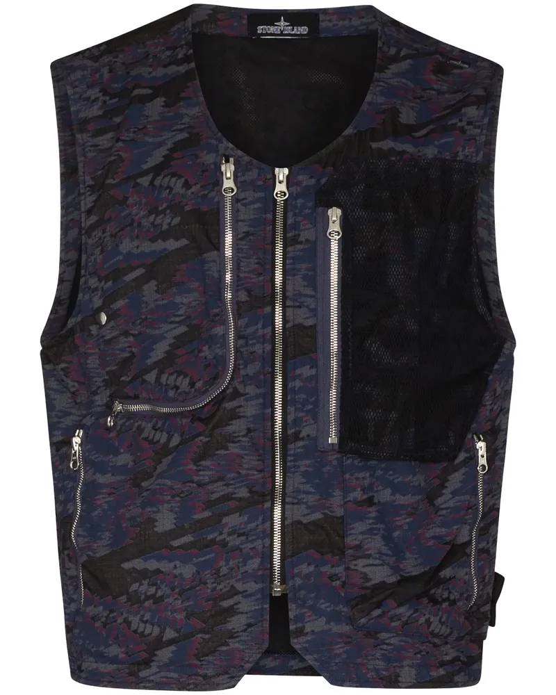 Stone Island Weste mit Print - Violett Violett
