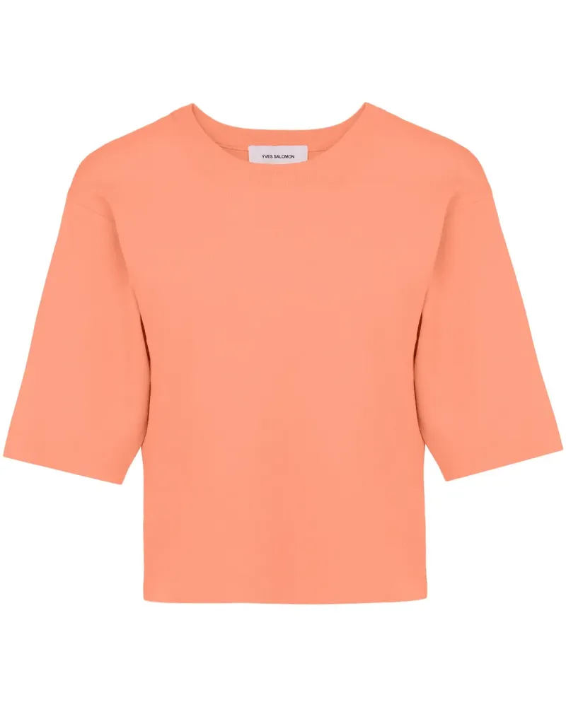 Yves Salomon Gestricktes Cropped-T-Shirt - Orange Orange