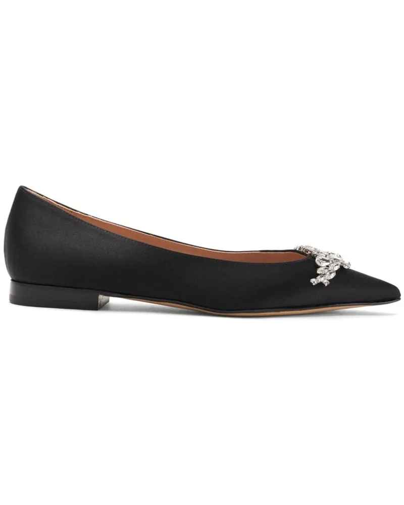 Scarosso Iris Ballerinas aus Satin - Schwarz Schwarz