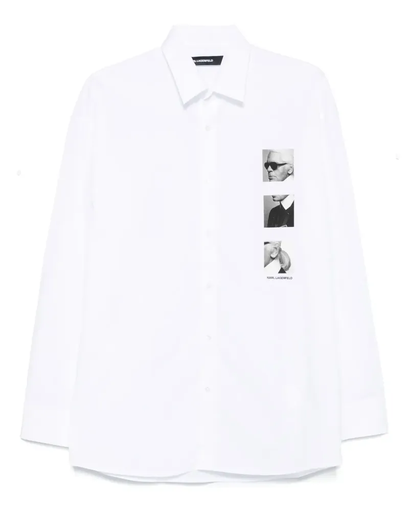 Karl Lagerfeld Hemd mit Porträt-Print - Weiß Weiß