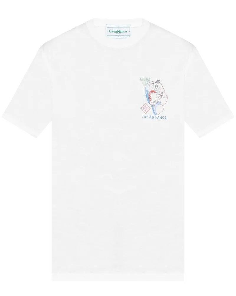 Casablanca Paris T-Shirt mit grafischem Print Weiß