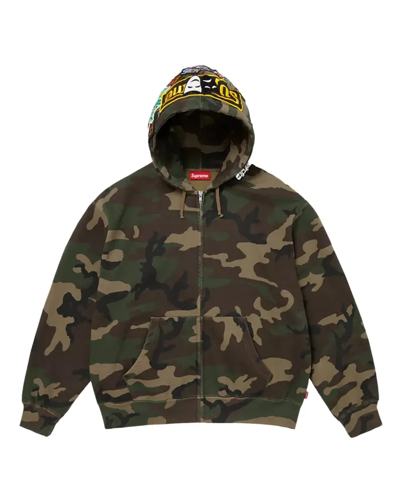 Supreme Being Woodland Camo Kapuzenjacke mit Patch - Grün Grün