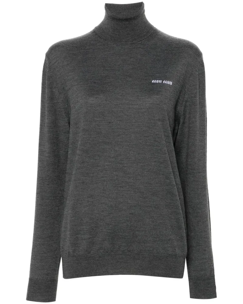 Miu Miu Pullover mit Rollkragen - Grau Grau