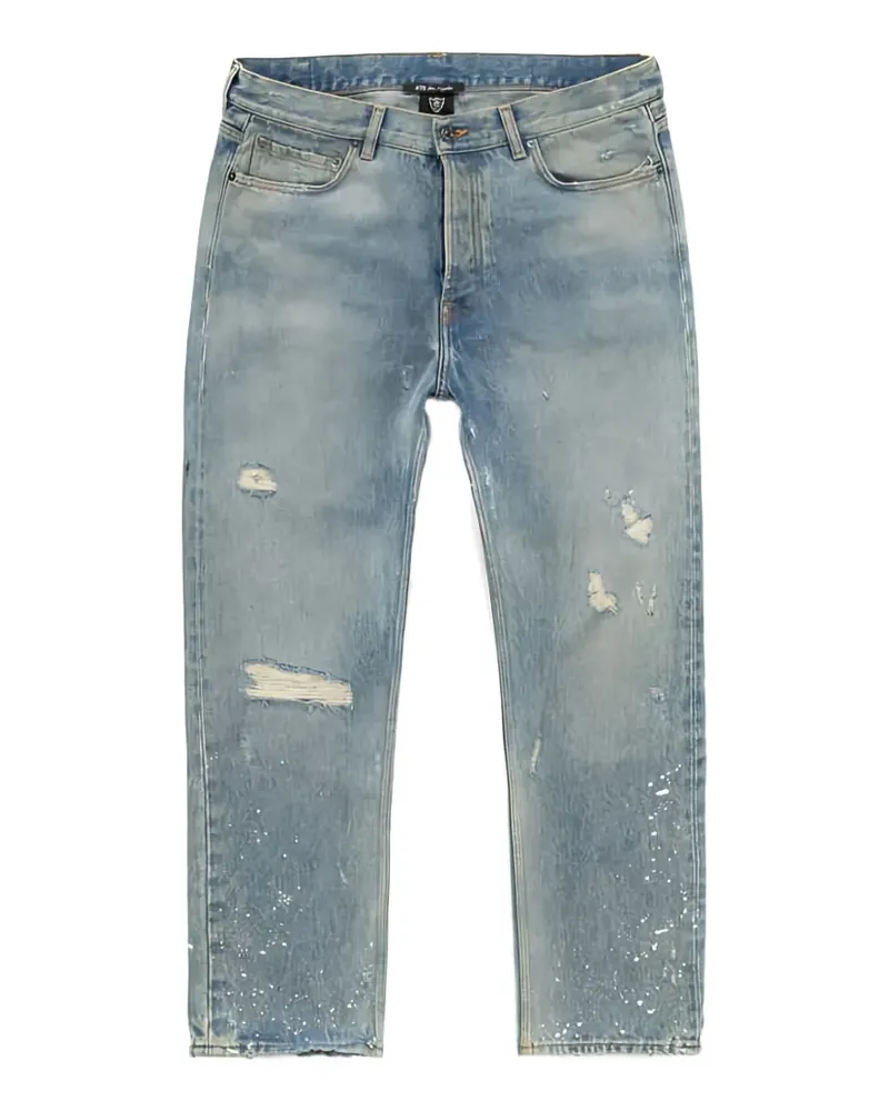 HTC Hollywood Trading Company distressed paint-splatter jeans - Blau Blau