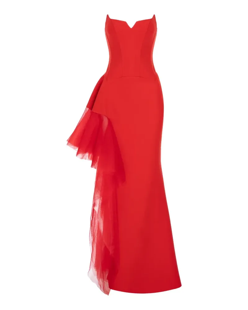 V:PM ATELIER Gerüschtes Tulip Maxikleid - Rot Rot